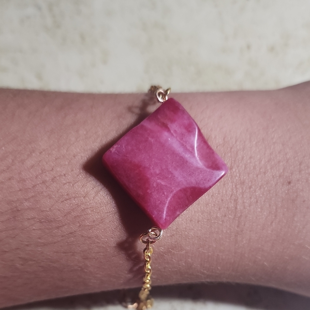 Elegant Pink Stone Bracelet